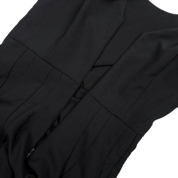 HAVVA Ballet Bow Back Tailored Seam Fit and Flare Mini Dress Black Minimal Small - Picture 8 of 11